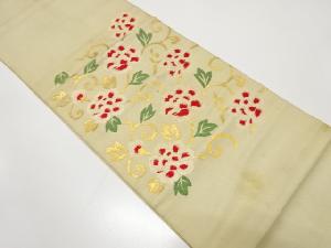 アンティーク　牡丹唐草模様織り出し袋帯（材料）